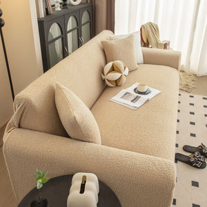 Stretch Plush Fitted Couch Slipcover Furniture Protector for 1/2/3/4/5 Cushion Couch