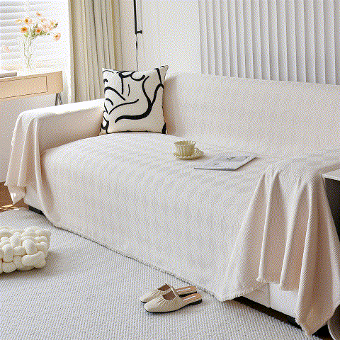 Textured Chenille Sofa Cover Throw, Soft Washable Couch Blanket Protector for Pets