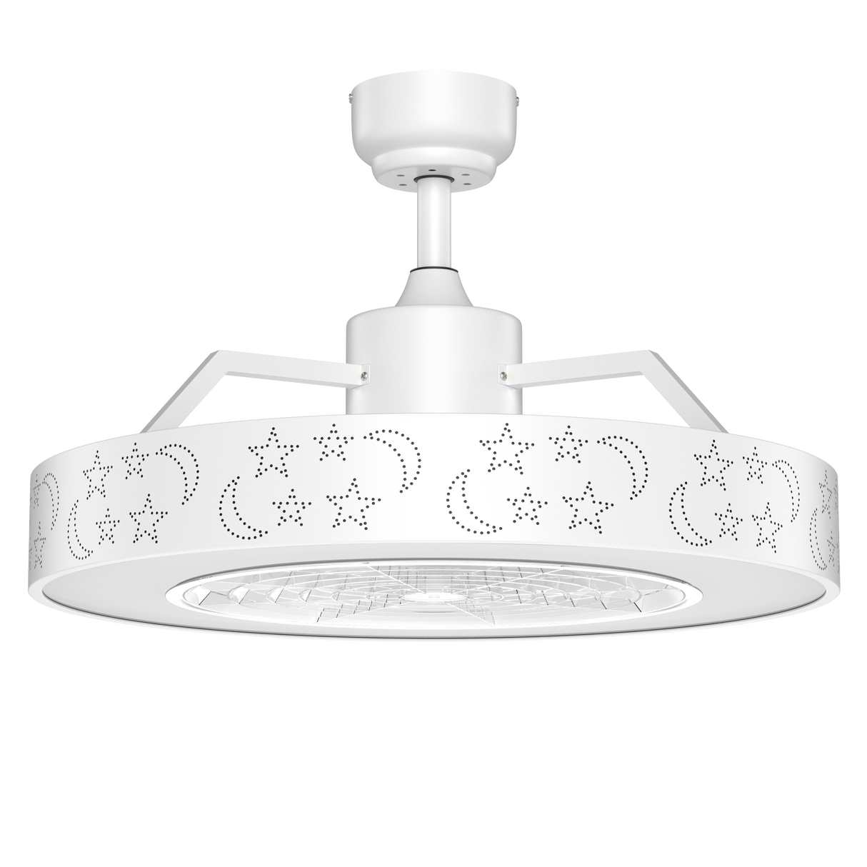 23 Inch Ceiling Fan with LED Light and Remote Control-White