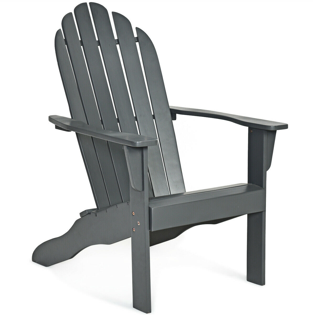 Acacia Wood Outdoor Adirondack Chair with Ergonomic Design-Natural