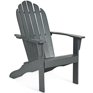 Acacia Wood Outdoor Adirondack Chair with Ergonomic Design-Natural