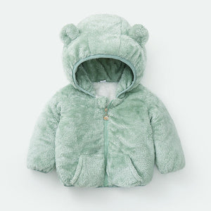 Modern Winter Fleece Children's Sweater Boys and Girls Hoodie Jacket Warm Baby Coat  With Bear Ears