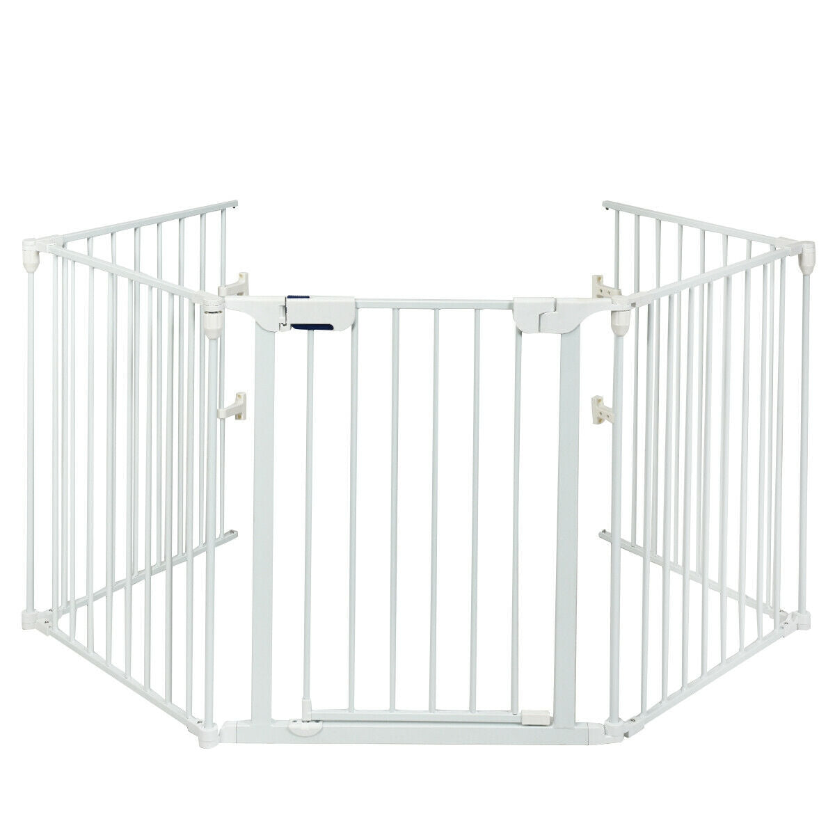115 Inch Length 5 Panel Adjustable Wide Fireplace Fence-Black