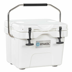 16 Quart 24-Can Capacity Insulated Ice Cooler with 2 Cup Holders-Khaki