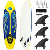 6 Feet Surfboard with 3 Detachable Fins-White