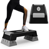 Aerobic Exercise Stepper Trainer with Adjustable Height 5 Inch- 7 Inch- 9 Inch-Gray