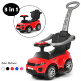 3 in 1 Ride on Push Car Toddler Stroller Sliding Car with Music-Black