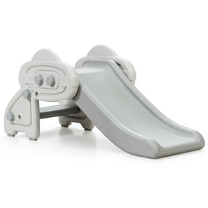 Freestanding Baby Mini Play Climber Slide Set with HDPE anf Anti-Slip Foot Pads-Gray
