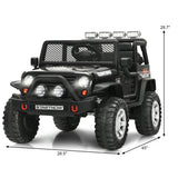 12V Kids Electric Ride On Truck with Remote Control and Operation Lever-Black