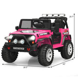 12V Kids Electric Ride On Truck with Remote Control and Operation Lever-Black