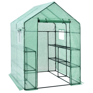 Walk-in Greenhouse 56 x 56 x 77 Inch Gardening with Observation Windows-Green