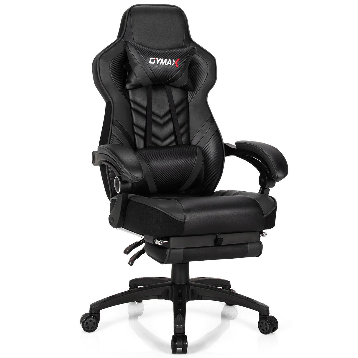 Adjustable Gaming Chair with Footrest for Home Office-Blue