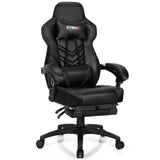 Adjustable Gaming Chair with Footrest for Home Office-Blue