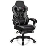 Adjustable Gaming Chair with Footrest for Home Office-Blue