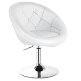 1 Piece Modern Adjustable Swivel Round PU Leather Chair-Black