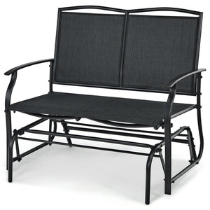 Iron Patio Rocking Chair for Outdoor Backyard and Lawn-Gray