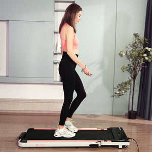 DeerRun A5 Pro Smart 2 in 1 Folding Treadmill Pink with Handrail, 300Lbs