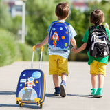 2 Pieces 12 Inch 16 Inch Green ABS Kids Suitcase Luggage Set