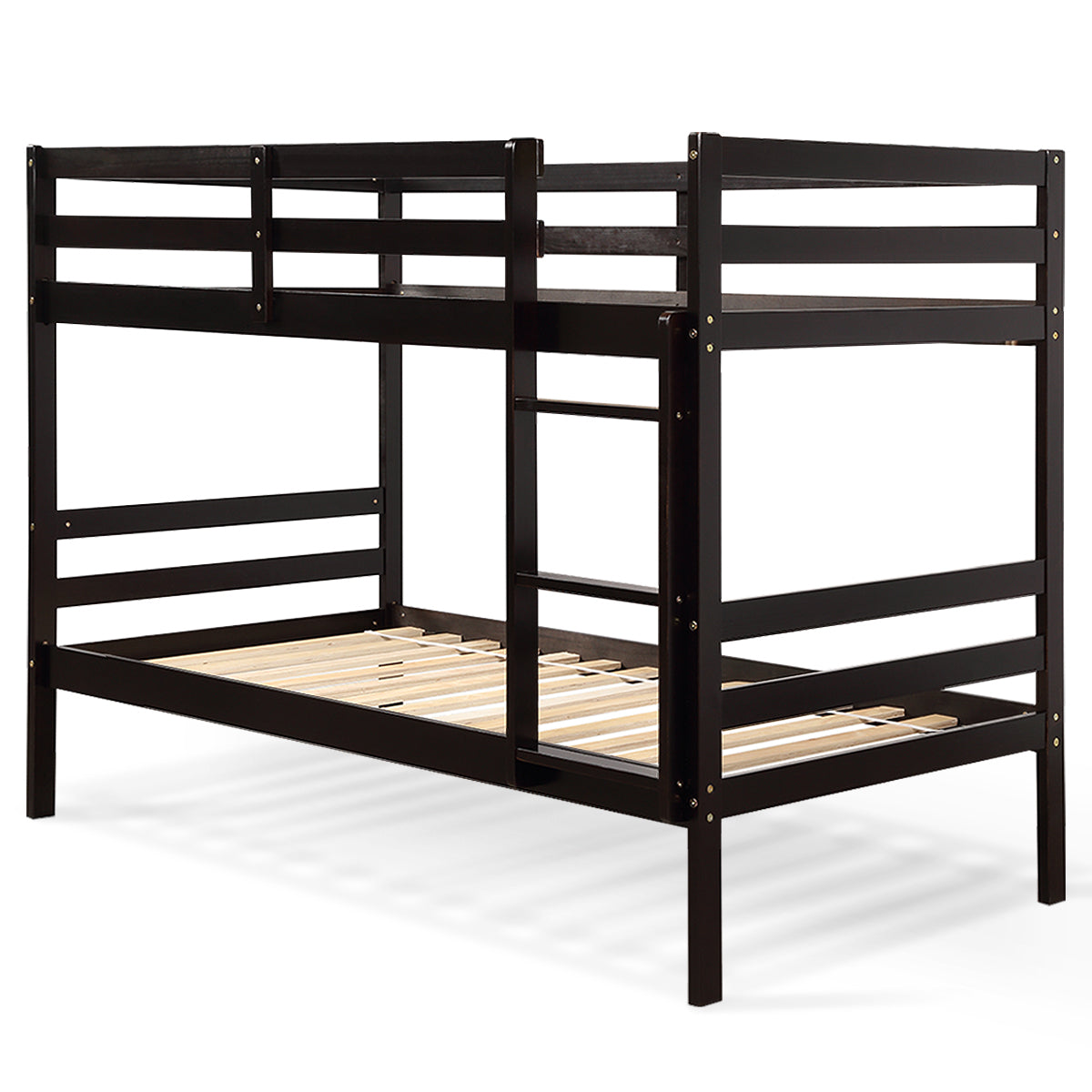 Twin Bunk Bed Children Wooden Bunk Beds Solid Hardwood-White
