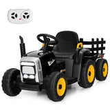 12V Ride on Tractor with 3-Gear-Shift Ground Loader for Kids 3+ Years Old-Green