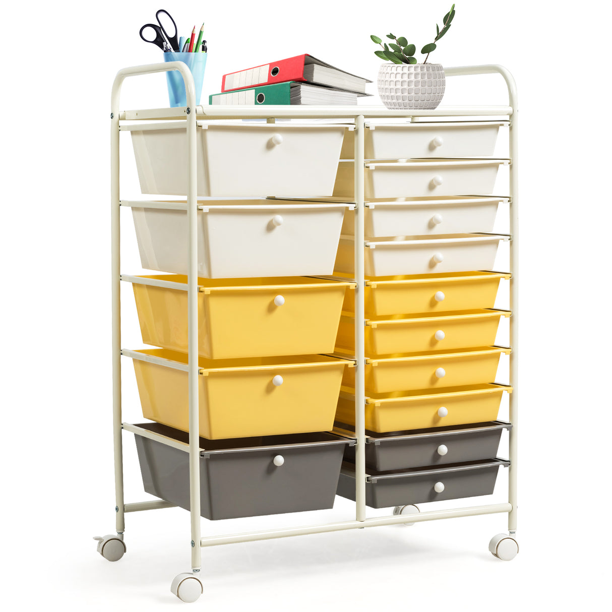 15 Drawers Rolling Storage Cart Organizer