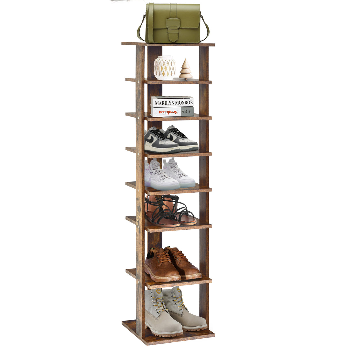 7-Tier Shoe Rack Practical Free Standing Shelves Storage Shelves-Black
