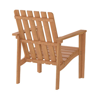 1 Pack Acacia Wood Outdoor Patio Chair with Slatted Backrest and Seat Built-in Armrest