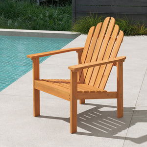 1-Pack Stackable Adirondack Chairs with Solid Acacia Wood for Patio