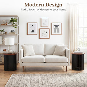 1 Piece Elegant Wooden Round Coffee Table for Living Room and Home Office-Walnut