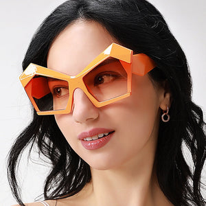 Oversized Square Cateye Polarized Sunglasses Big Trendy Style Fashionable Personality Big Frame Sunglasses New Fashionable & Popular Street Style Sunglasses For Women