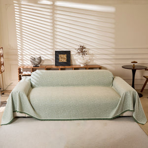 Natural Textured Linen Couch Cover, Breathable & Hypoallergenic Furniture Protector