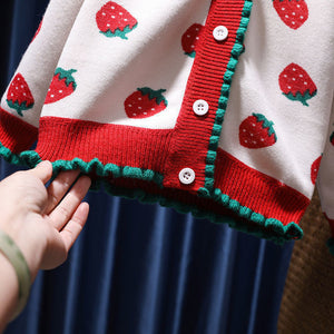 Girls' Fleece-lined Western Style Knitted Sweater Coat