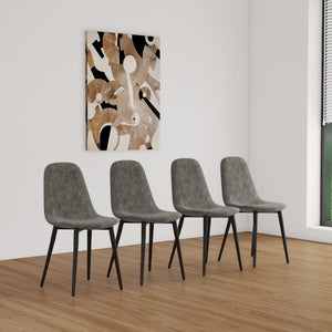 Modern Accent Dining Chairs Upholstered Seat, Metal Legs (Set of 4) by Couch.com