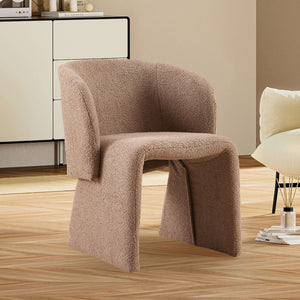 Modern Accent Chair Brown Single Sofa Chair, Upholstered Side Chair Teddy Comfy Chair For Dining Room / Bedroom / Living Room / Reception by Couch.com