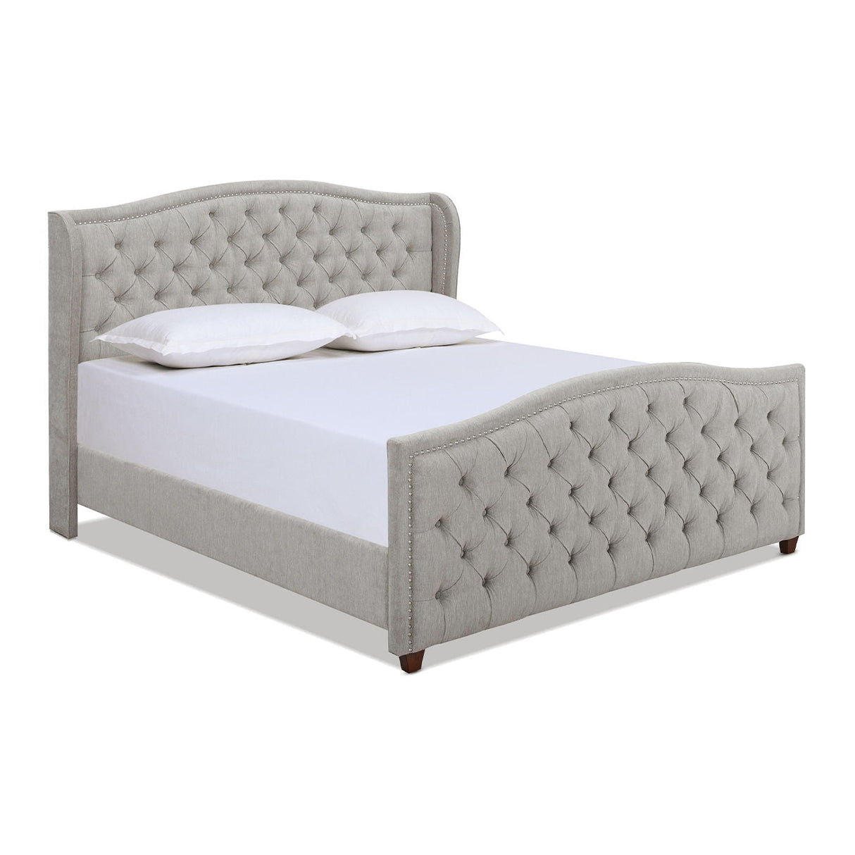 Marcella - Upholstered Shelter Headboard Bed Set by Couch.com