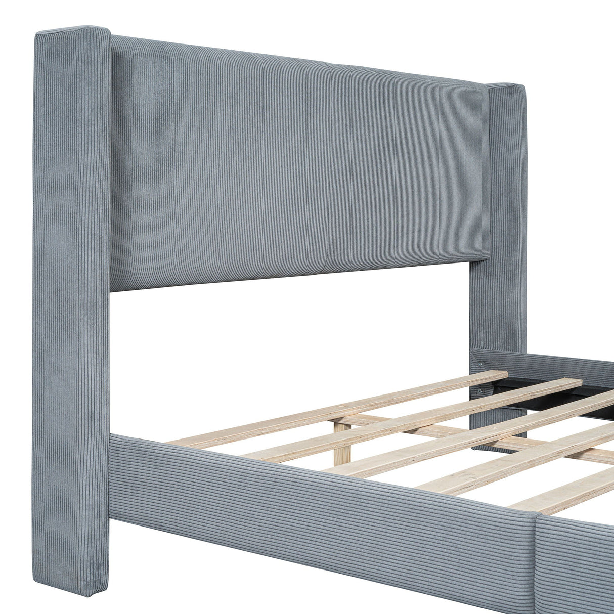 Platform Contemporary Bed With Legs And Upholstered Headboard by Couch.com