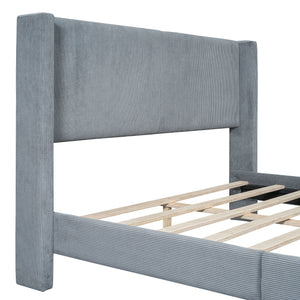 Platform Contemporary Bed With Legs And Upholstered Headboard by Couch.com