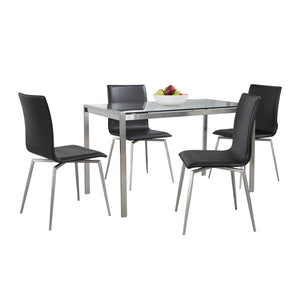 Fuji Mason - Upholstered Swivel Contemporary Dining Set Dining Set, Glass, 5 Piece by Couch.com