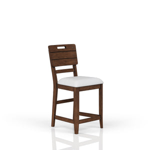 Casual Counter Stool Contrasting Upholstered Seat (Set of 2) - Brown by Couch.com