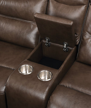 Aashi Leather Gel Match Recliner Loveseat - Brown
