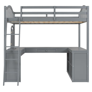 Loft Bed With Drawers, Cabinet, Shelves With Desk by Couch.com
