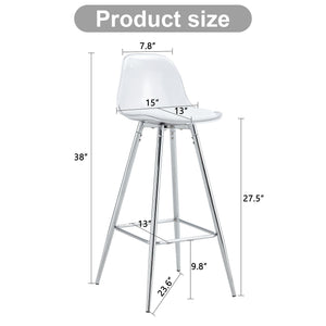 Stylish Upholstered Bar Chairs with Metal Legs