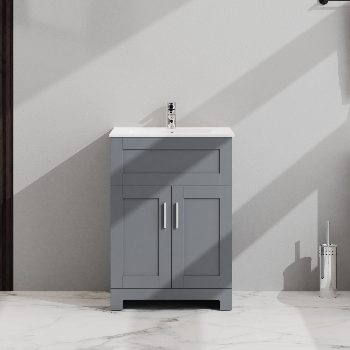 Bathroom Sink Vanity Laundry Utility Cabinet - Gray by Couch.com