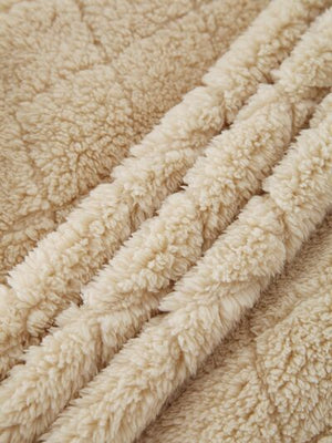 Women's Fuzzy Zip-Up Jacket with Pockets – Soft & Cozy Long Sleeve Outerwear