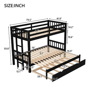 Twin Over Pull-Out Bunk Bed With Trundle by Couch.com
