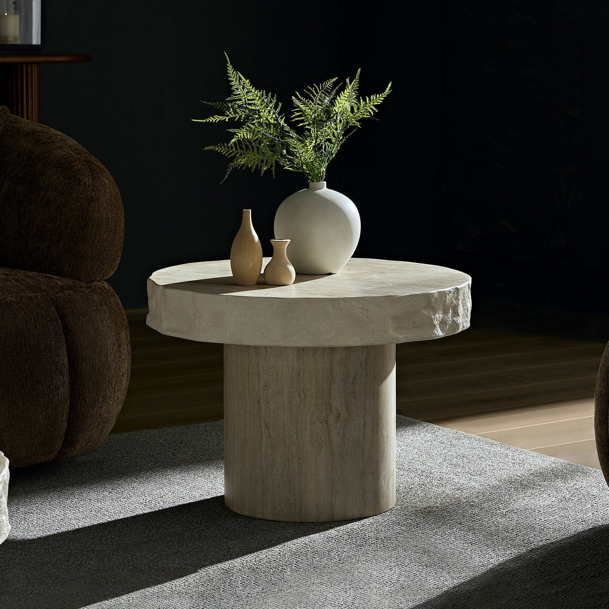 23.82 Inch Faux Mars Textural Patterns Coffee Table