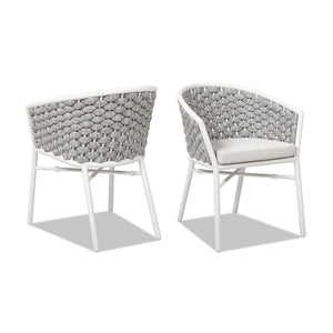 Rowan - Rope Barrel Back Patio Dining Chairs (Set of 2) - Optic White by Couch.com