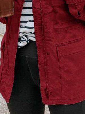 Retro Pocketed Long Sleeve Zip-Up Jacket Lightweight & Stylish Outerwear for Everyday Wear