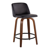 Toriano - Mid Century Modern, Fixed Height Counter Stool & Swivel And Round Footrest (Set of 2) by Couch.com