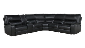 Saul - Power Recliner Sectional Sofa With USB Port Cupholder Console by Couch.com